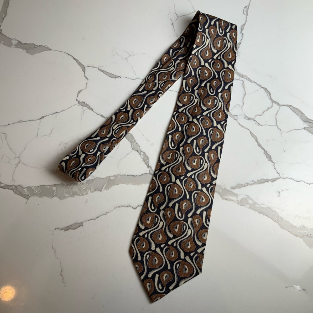Giorgio Armani Cravatte 100% Linen Paisley Men's Tie. - Picture 2 of 7